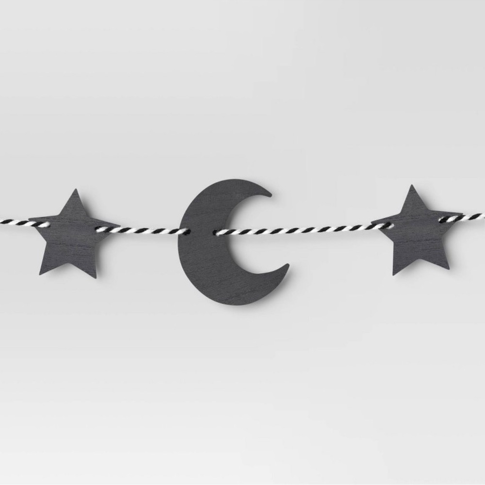 Hyde & Eek Target Halloween 2025 moon star wood garland mantle wall decoration - Picture 3 of 5